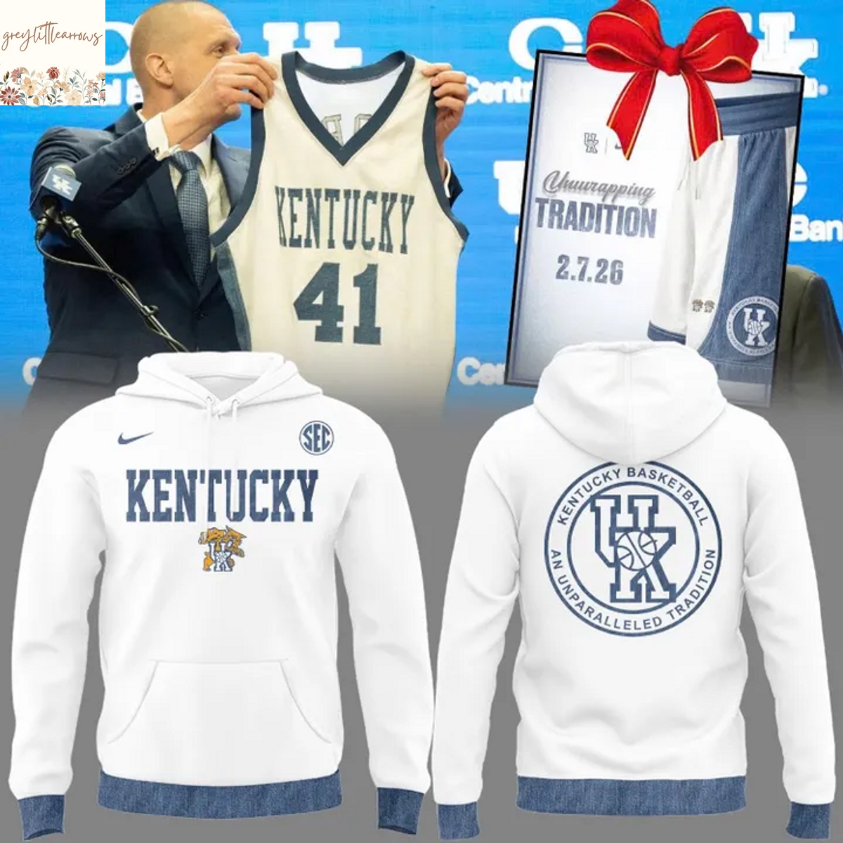 Kentucky Wildcats Basketball White Hoodie Kentucky Wildcats Basketball White Hoodie
