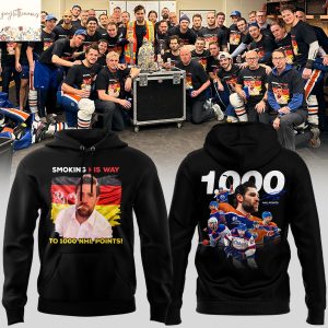 Leon Draisaitl Edmonton Oilers 1000 Career NHL Points Design Hoodie