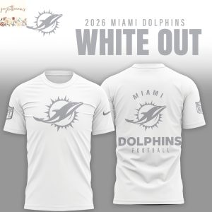 Miami Dolphins 2026 White Out 3D T-Shirt