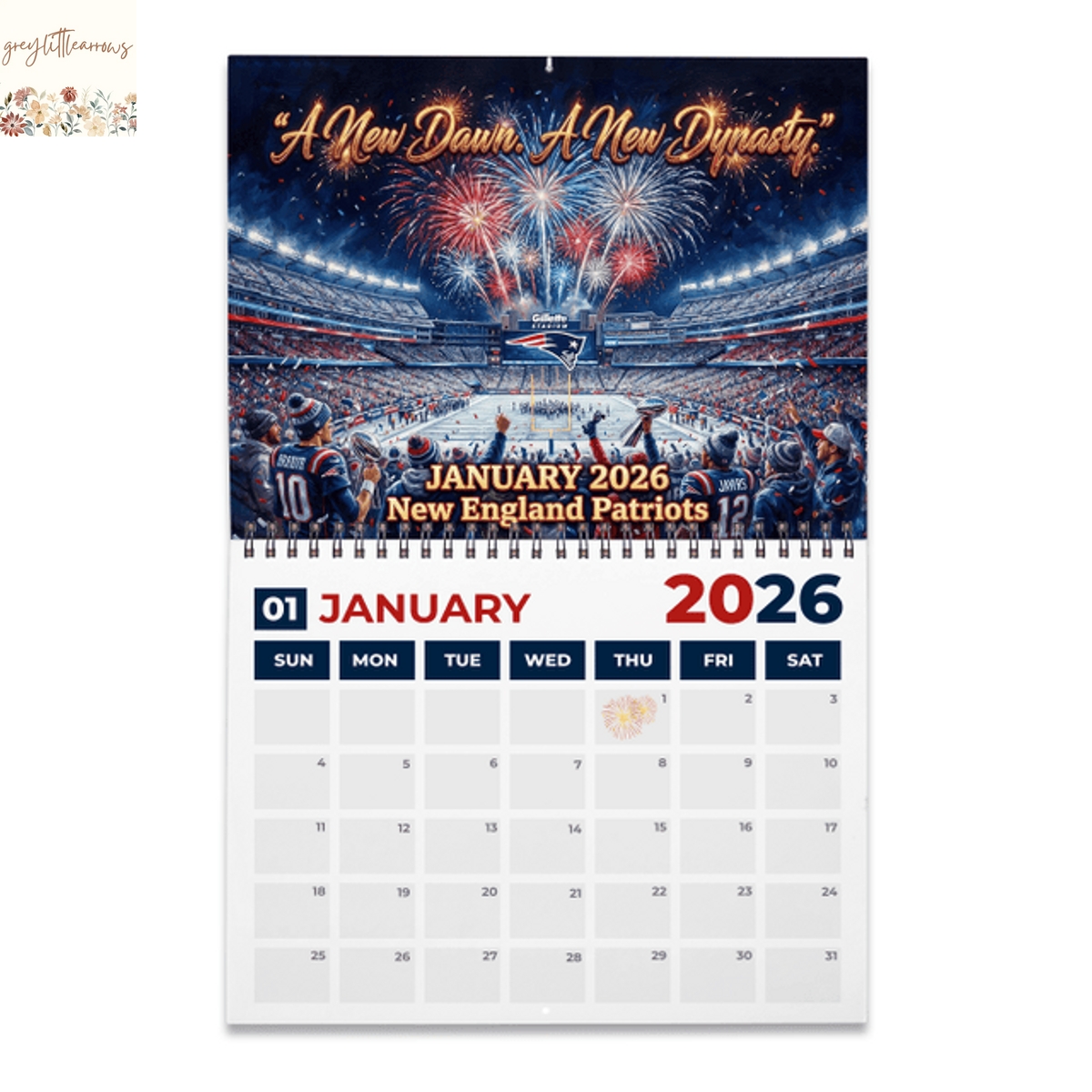 New England Patriots 2026 Wall Calendar New England Patriots 2026 Wall Calendar
