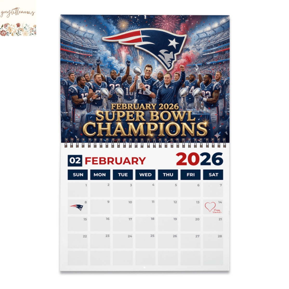 New England Patriots 2026 Wall Calendar New England Patriots 2026 Wall Calendar