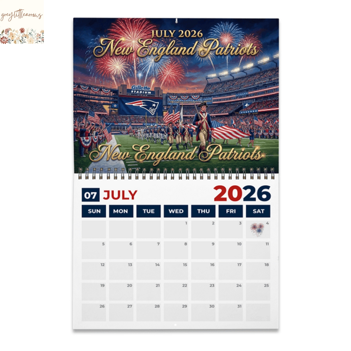 New England Patriots 2026 Wall Calendar New England Patriots 2026 Wall Calendar
