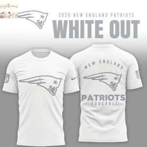 New England Patriots 2026 White Out 3D T-Shirt