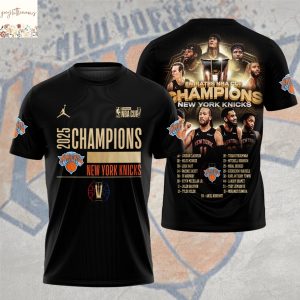 New York Knicks 2025 Cup Champions 3D T-Shirt