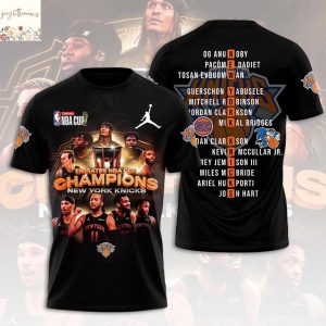 New York Knicks 2025 Cup Champions Black 3D T-Shirt