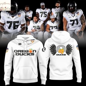 Oregon Ducks Football 2026 Orange Bowl Game Hoodie – White