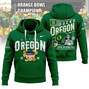 Oregon Ducks Orange Bowl Champions Design Hoodie