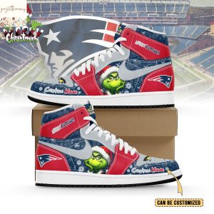 Personalized New England Patriots x The Grinch x Christmas Air Jordan 1 High Top