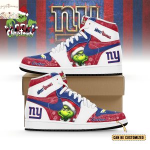 Personalized New York Giants x The Grinch x Christmas Air Jordan 1 High Top