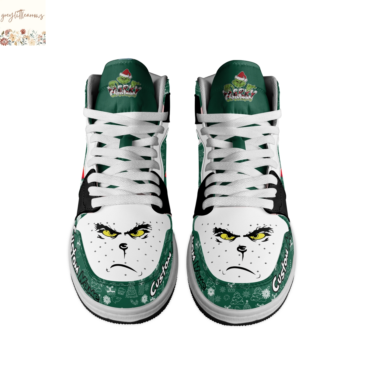 Personalized New York Jets x The Grinch x Christmas Air Jordan 1 High Top Personalized New York Jets x The Grinch x Christmas Air Jordan 1 High Top