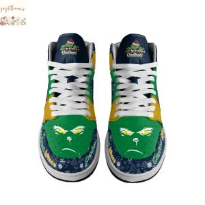 Personalized Notre Dame Fighting Irish x The Grinch x Christmas Air Jordan 1 High Top