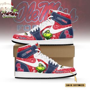 Personalized Ole Miss Rebels x The Grinch x Christmas Air Jordan 1 High Top