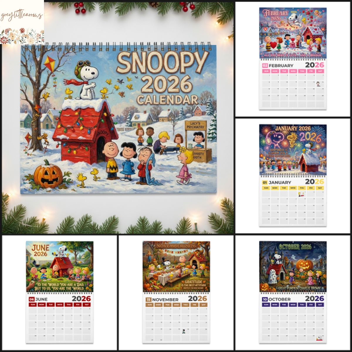 Snoopy 2026 Wall Calendar Snoopy 2026 Wall Calendar