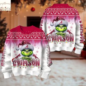 The Grinch Alabama Crimson Tide Christmas Ugly Sweater