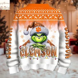 The Grinch x Clemson Tigers Christmas Ugly Sweater
