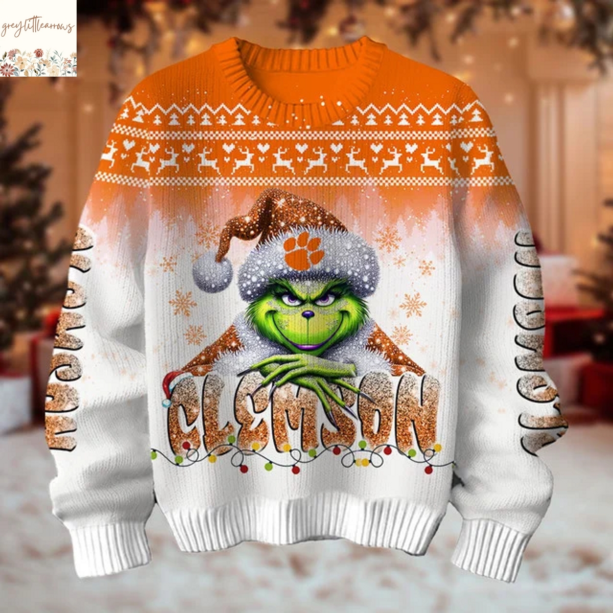 The Grinch x Clemson Tigers Christmas Ugly Sweater The Grinch x Clemson Tigers Christmas Ugly Sweater