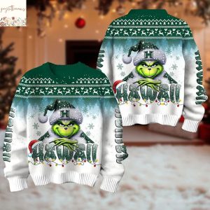 The Grinch x Hawaii Rainbow Warriors Christmas Ugly Sweater