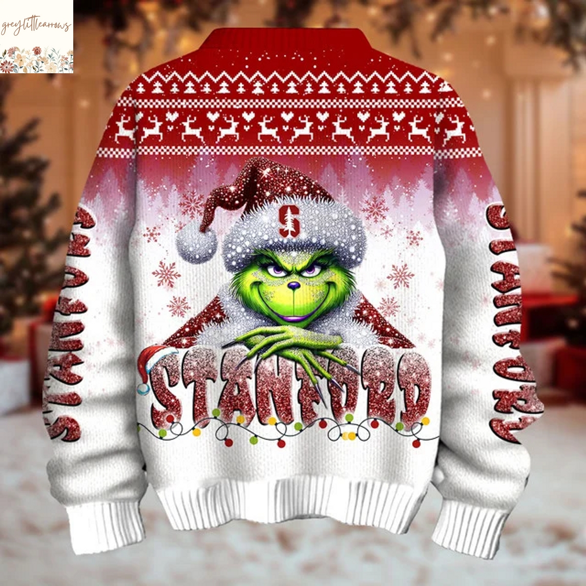 The Grinch x Stanford Cardinal Christmas Ugly Sweater The Grinch x Stanford Cardinal Christmas Ugly Sweater
