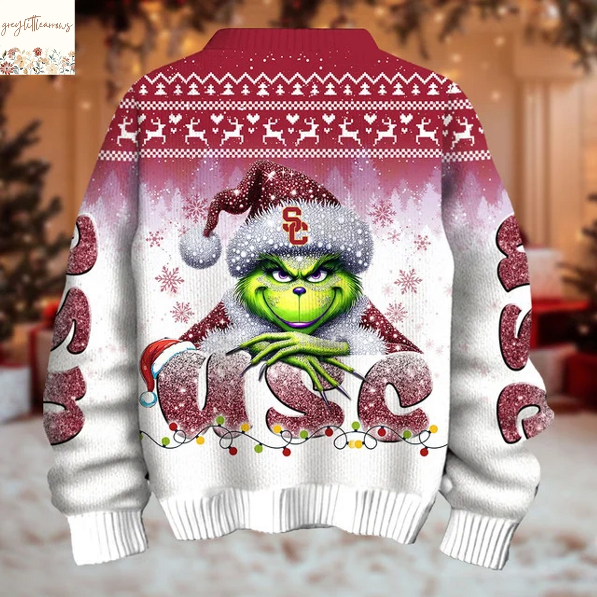 The Grinch x Usc Trojans Christmas Ugly Sweater The Grinch x Usc Trojans Christmas Ugly Sweater