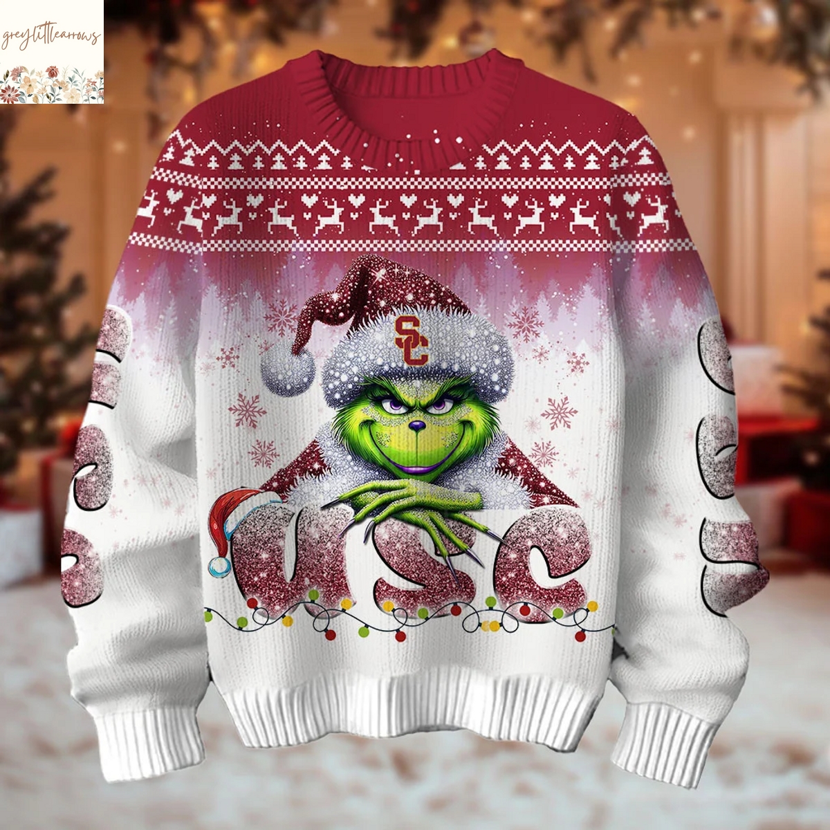 The Grinch x Usc Trojans Christmas Ugly Sweater The Grinch x Usc Trojans Christmas Ugly Sweater