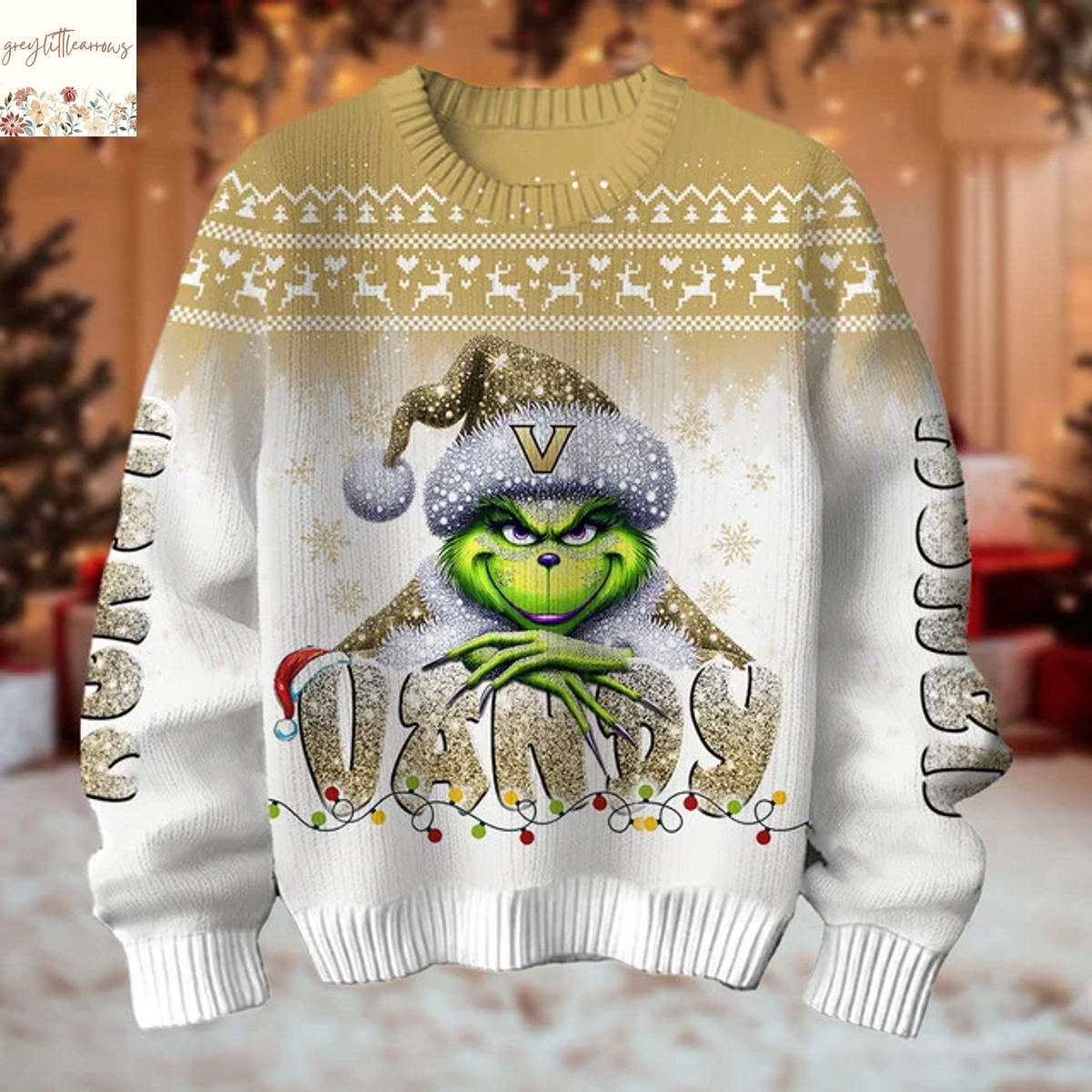The Grinch x Vanderbilt Commodores Christmas Ugly Sweater The Grinch x Vanderbilt Commodores Christmas Ugly Sweater