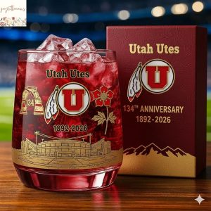 Utah Utes 134th Anniversary Whiskey Glass