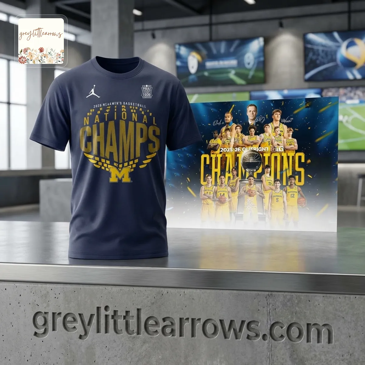 2026 NCAA Men's Basketball National Champions Commemorative 3D T-Shirt