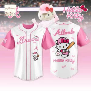 Atlanta Braver Hello Kitty Pink Baseball Jersey