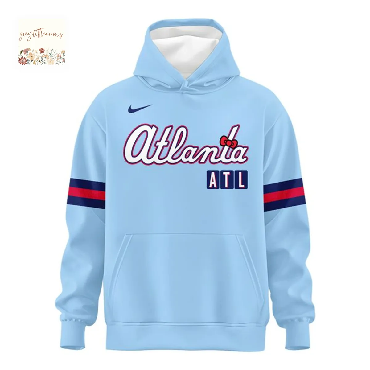 Atlanta Braves Hello Kitty Day City Connect Pullover Hoodie Atlanta Braves Hello Kitty Day City Connect Pullover Hoodie