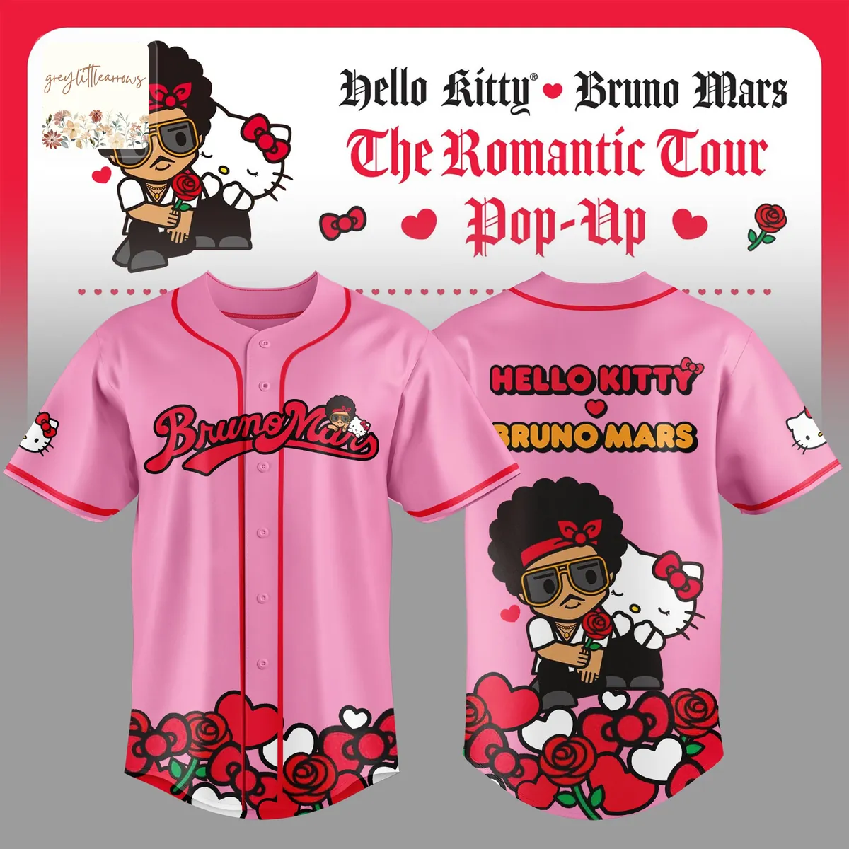 Bruno Mars x HK The Romantic Tour Baseball Jersey Bruno Mars x HK The Romantic Tour Baseball Jersey