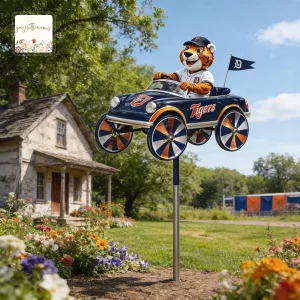 Detroit Tigers Paws Mascot Car Garden Wind Spinner