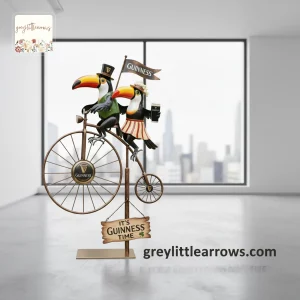 Guinness Toucan Cycling Whimsical Garden Wind Spinner