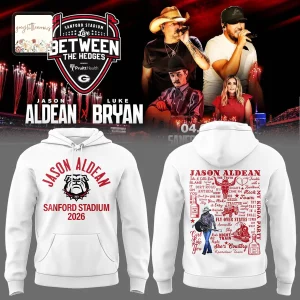 Jason Aldean Live Between The Hedges Sanford Stadium 2026 Georgia Bulldogs Hoodie