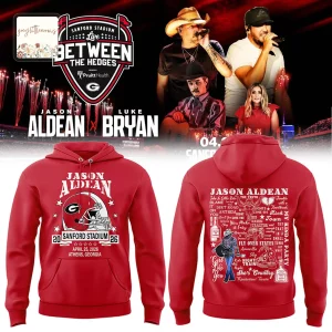 Jason Aldean Luke Bryan Live Between The Hedges Sanford Stadium 2026 Concert Hoodie