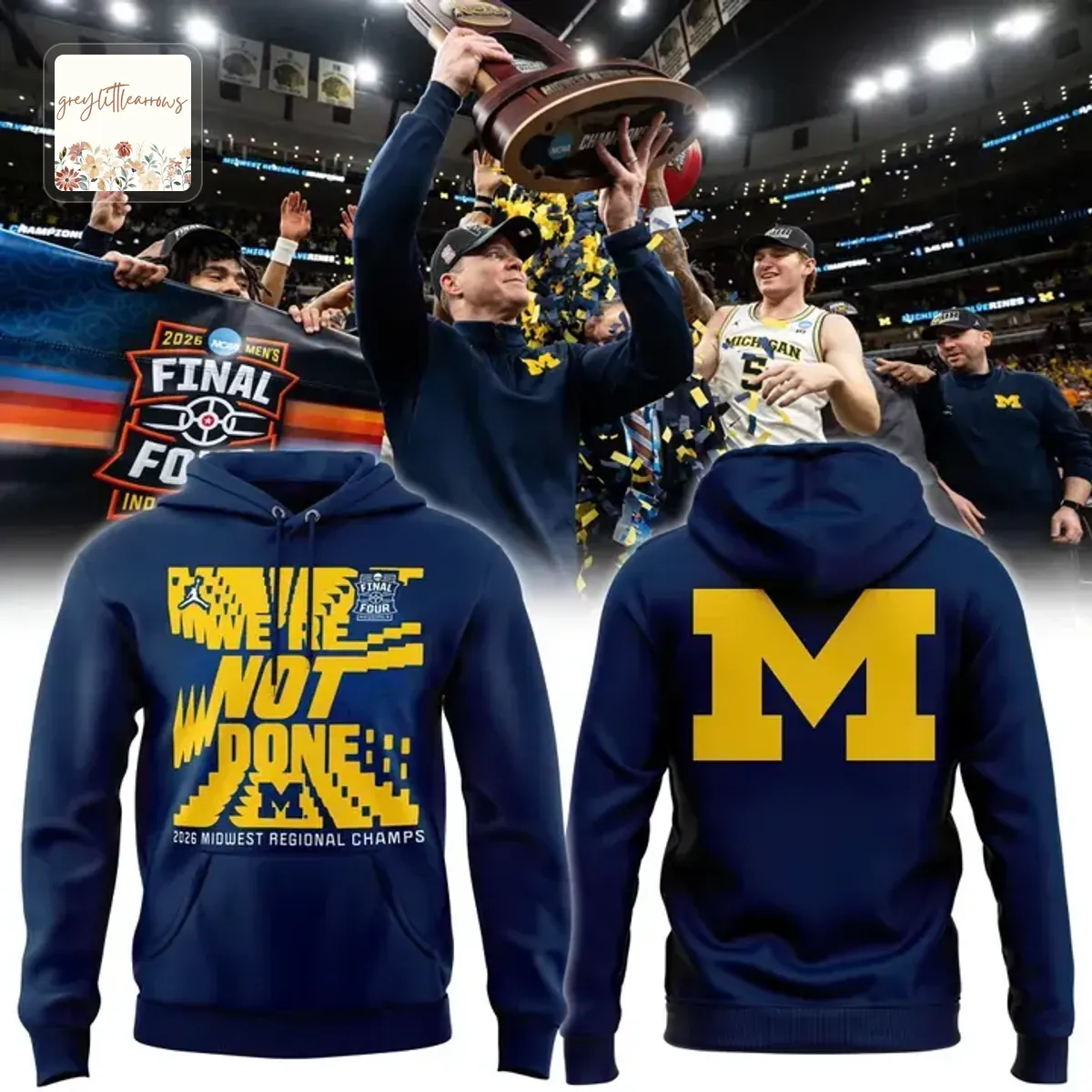 Michigan 2026 Midwest Regional Champs “WE’RE NOT DONE” Hoodie Michigan 2026 Midwest Regional Champs “WE’RE NOT DONE” Hoodie