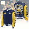 Michigan Wolverines Personalized Men’s Basketball 2026 Champs Baseball Jacket
