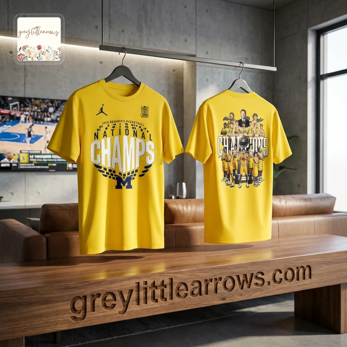 Michigan Wolverines 2026 NCAA Basketball National Champions Commemorative 3D T-Shirt Michigan Wolverines 2026 NCAA Basketball National Champions Commemorative 3D T-Shirt