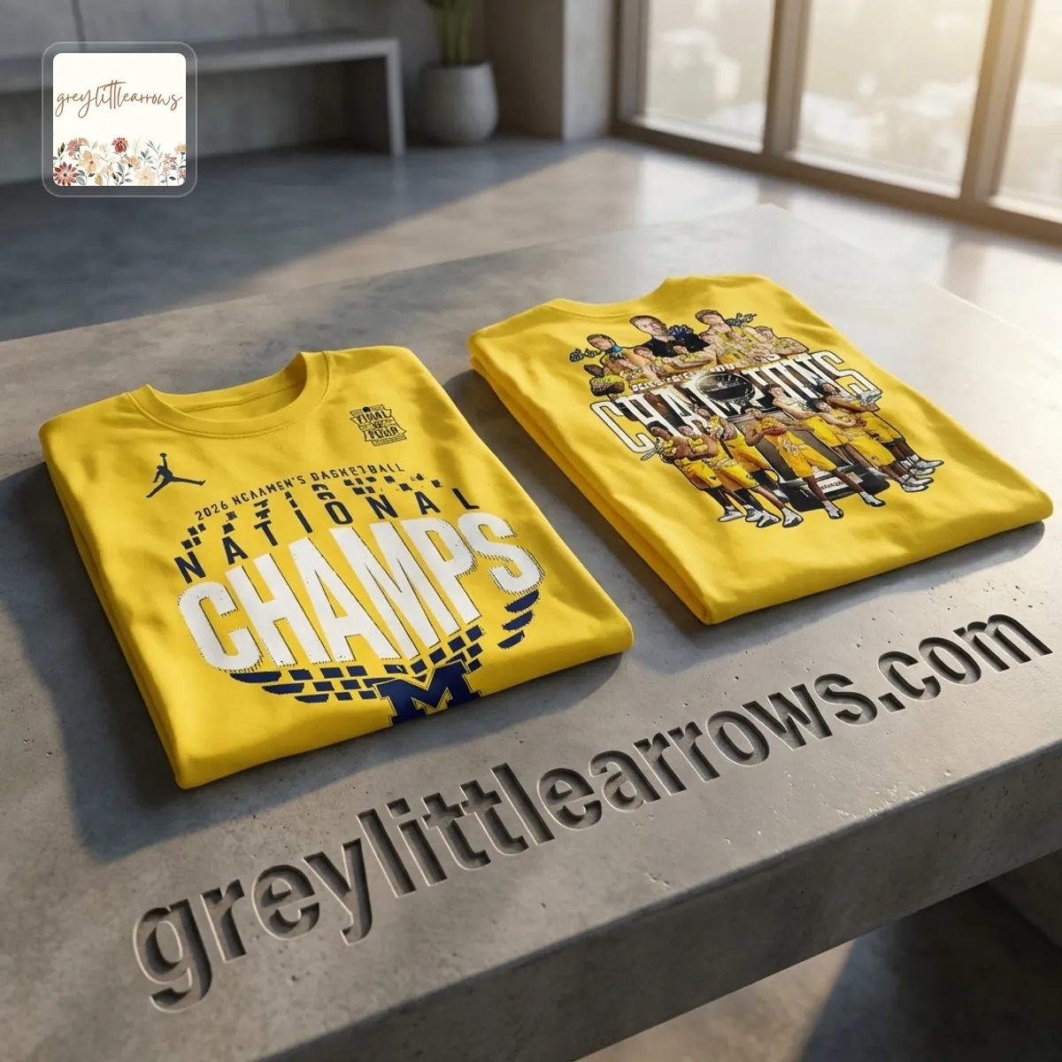 Michigan Wolverines 2026 NCAA Basketball National Champions Commemorative 3D T-Shirt