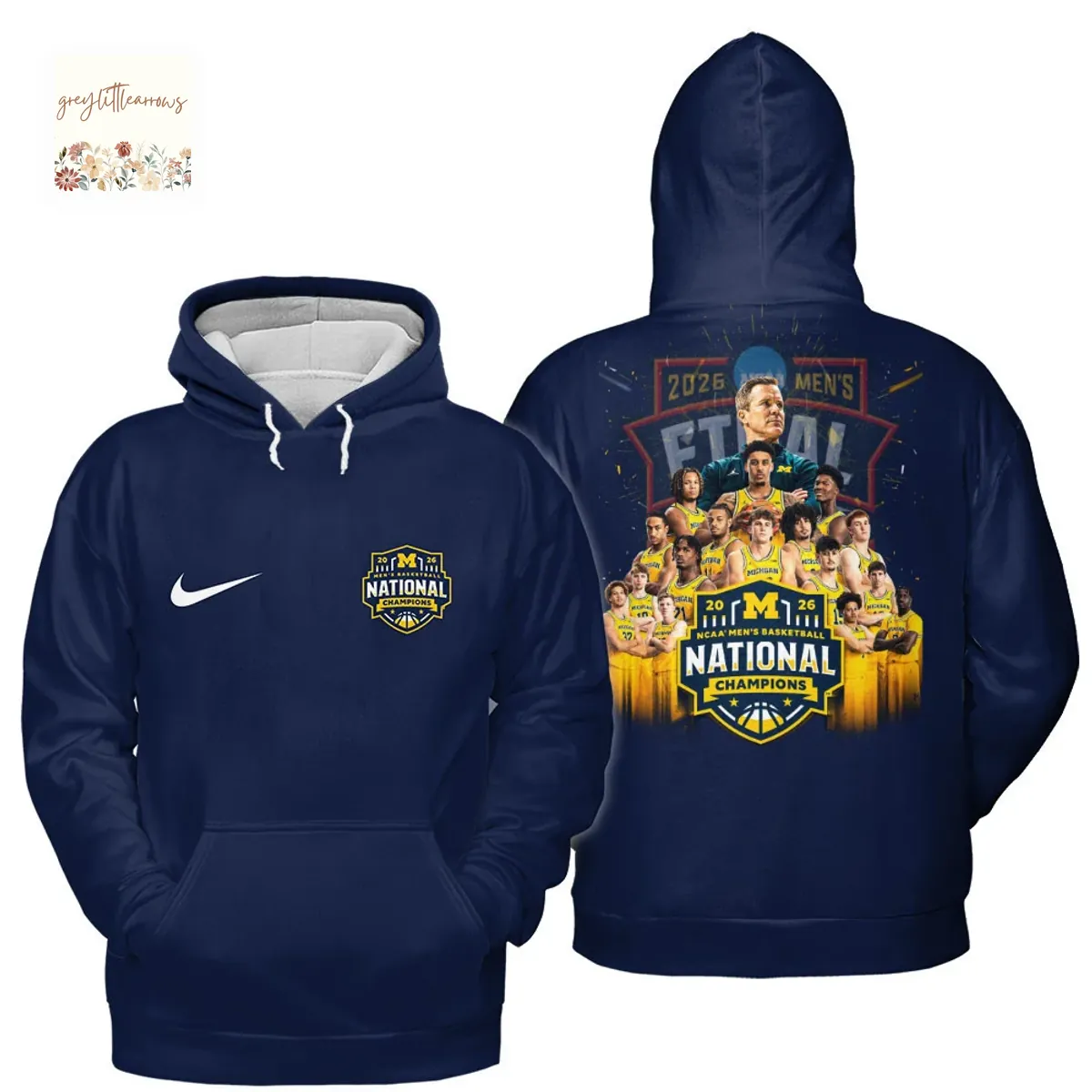 Michigan Wolverines 2026 NCAA Men’s Basketball National Champions 3D T-Shirt Michigan Wolverines 2026 NCAA Men’s Basketball National Champions 3D T-Shirt