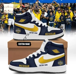 Michigan Wolverines 2026 NCAA National Champions Personalized Air Jordan 1 High Top