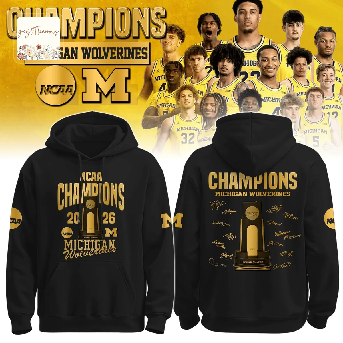 Michigan Wolverines Basketball 2026 National Champions Fan Hoodie Michigan Wolverines Basketball 2026 National Champions Fan Hoodie
