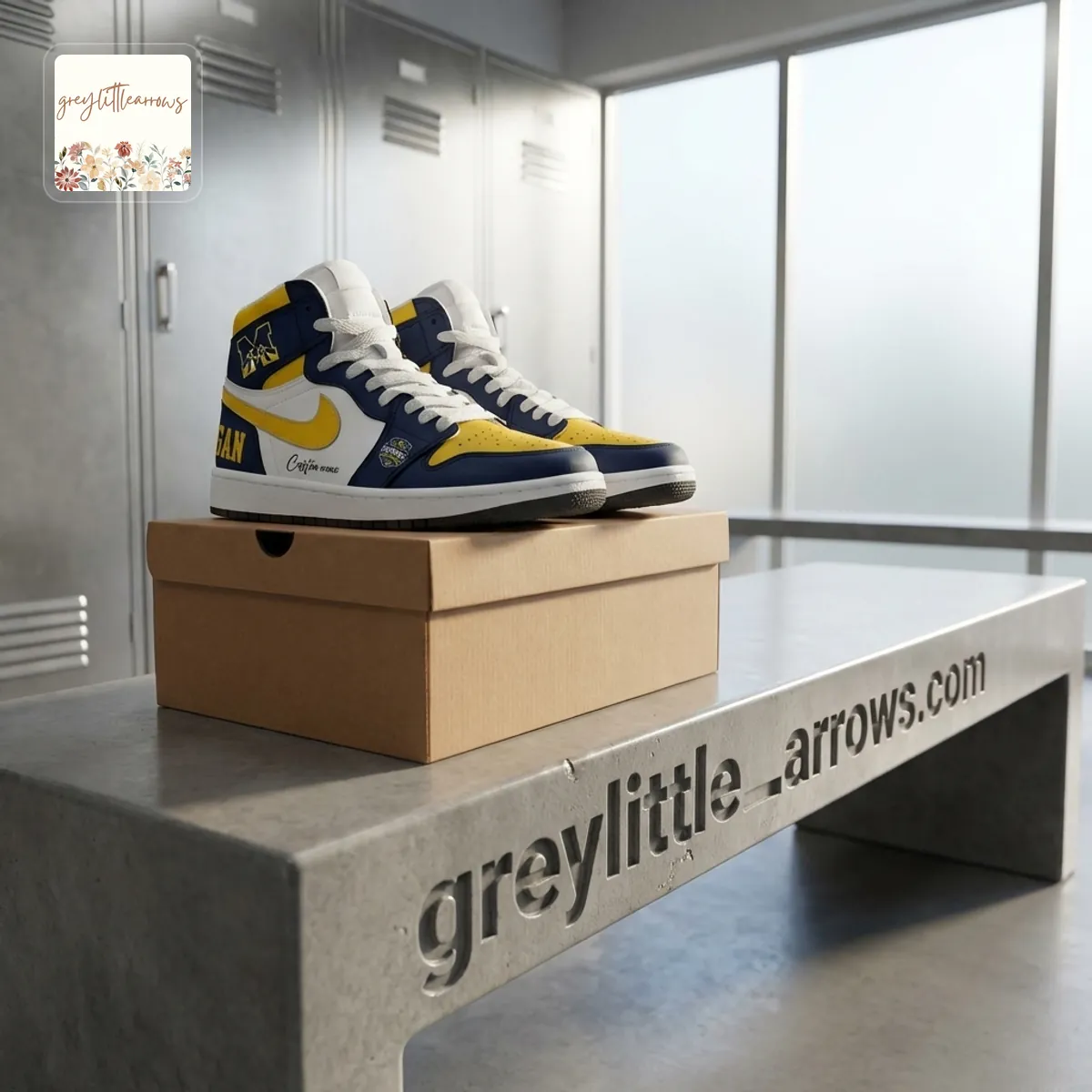 Michigan Wolverines M Logo Custom 2026 Championship Basketball Air Jordan 1 High Top