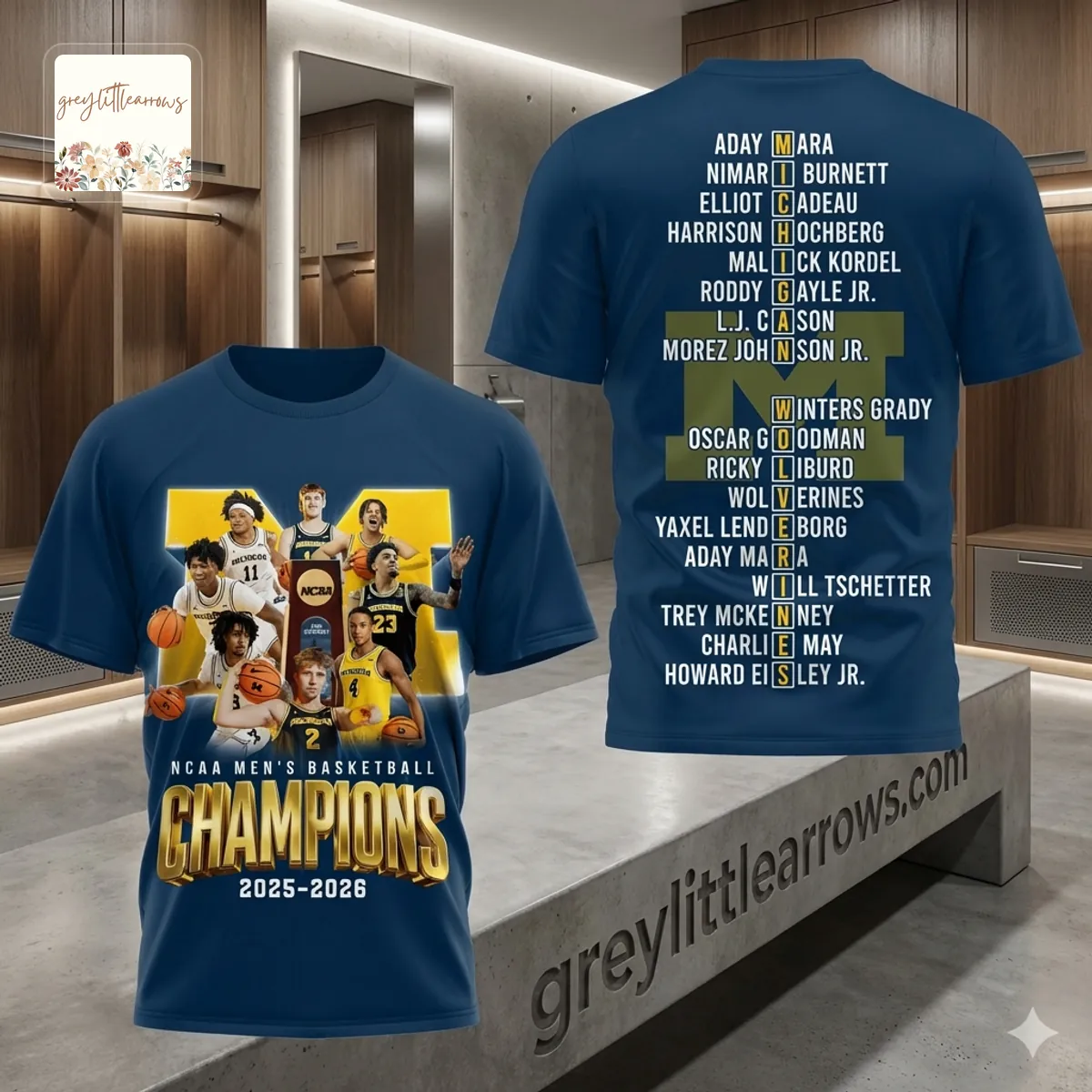 Michigan Wolverines NCAA Men’s Basketball Champions 2025-2026 3D T-Shirt Michigan Wolverines NCAA Men’s Basketball Champions 2025-2026 3D T-Shirt