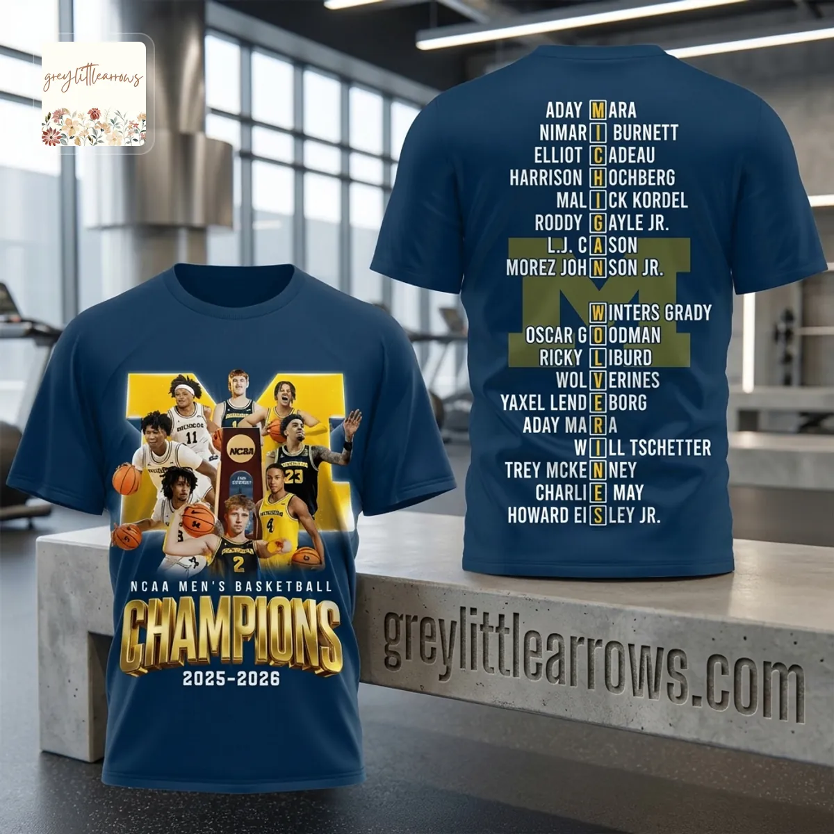 Michigan Wolverines NCAA Men’s Basketball Champions 2025-2026 3D T-Shirt Michigan Wolverines NCAA Men’s Basketball Champions 2025-2026 3D T-Shirt