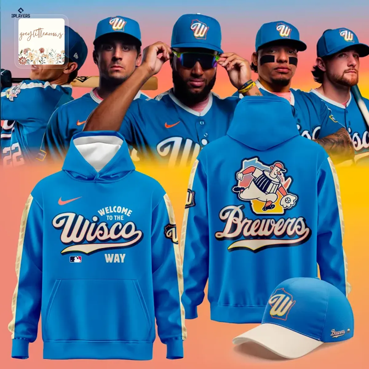 Milwaukee Brewers City Connect “Wisco Way” Nike Blue Hoodie Milwaukee Brewers City Connect “Wisco Way” Nike Blue Hoodie