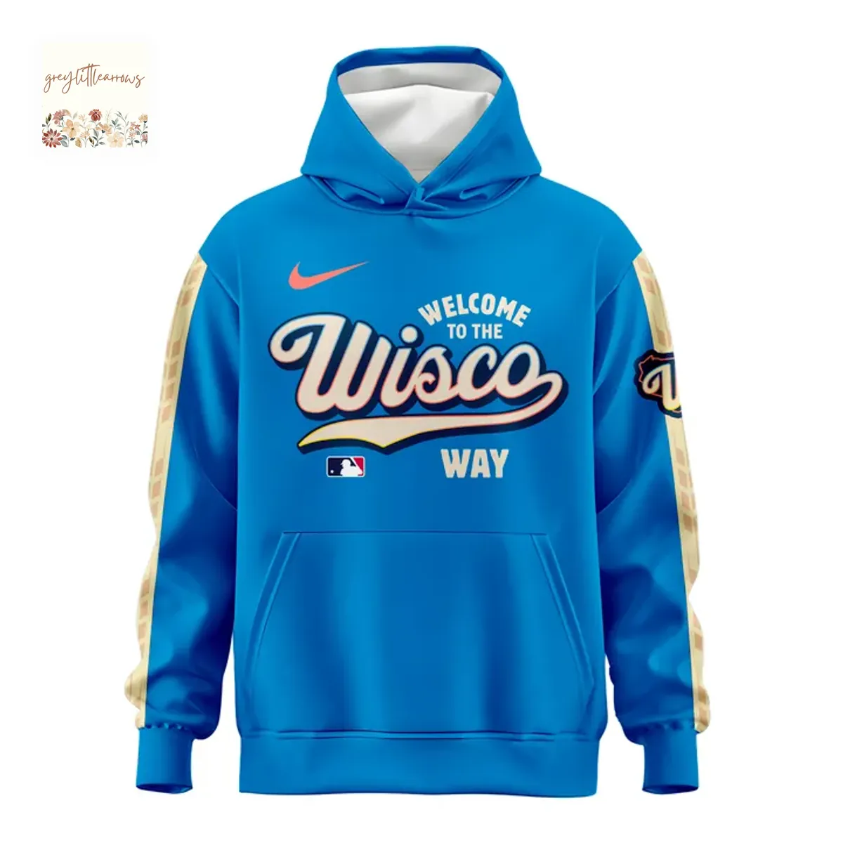 Milwaukee Brewers City Connect “Wisco Way” Nike Blue Hoodie Milwaukee Brewers City Connect “Wisco Way” Nike Blue Hoodie