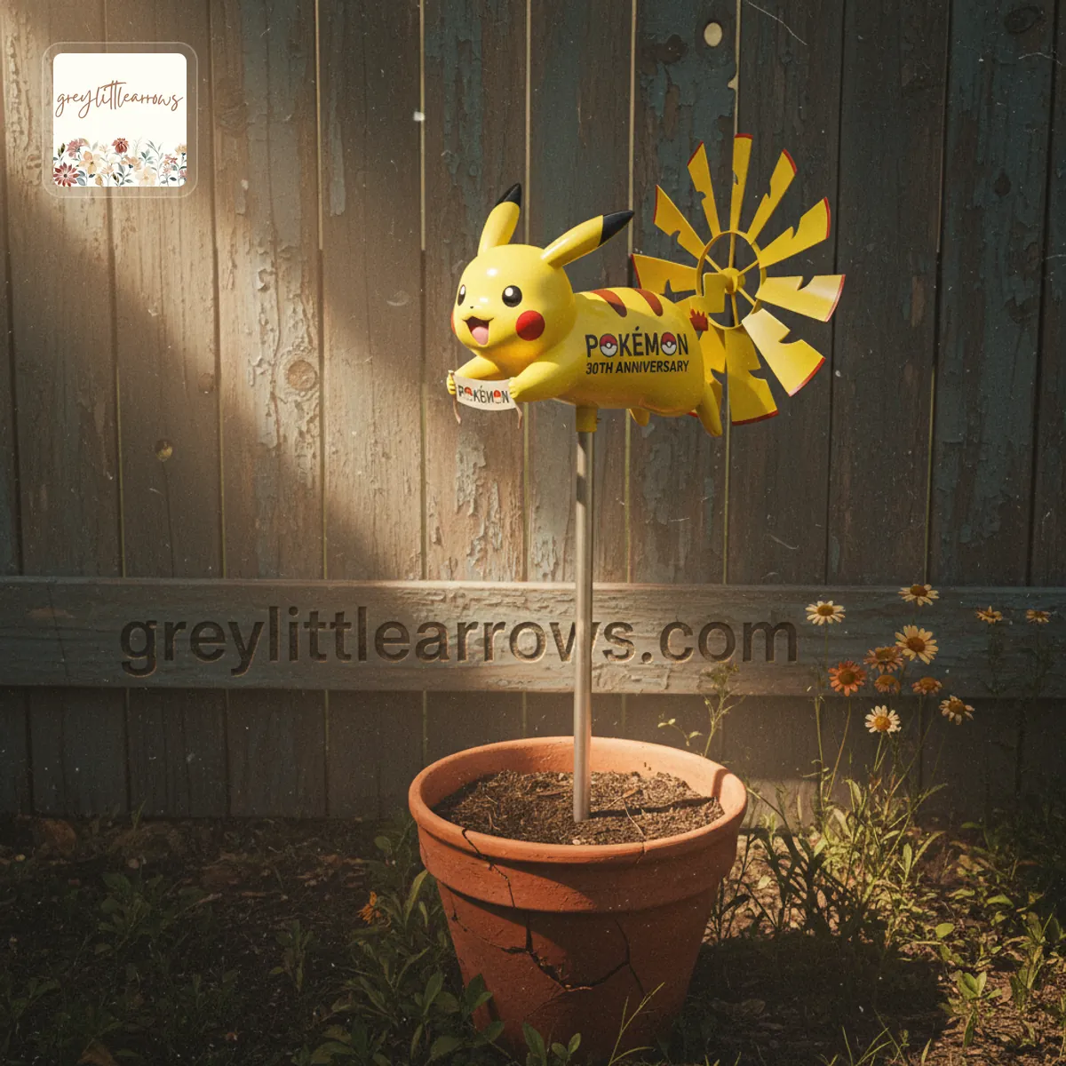 Pikachu Pokémon 30th Anniversary Yellow Garden Wind Spinner Pikachu Pokémon 30th Anniversary Yellow Garden Wind Spinner