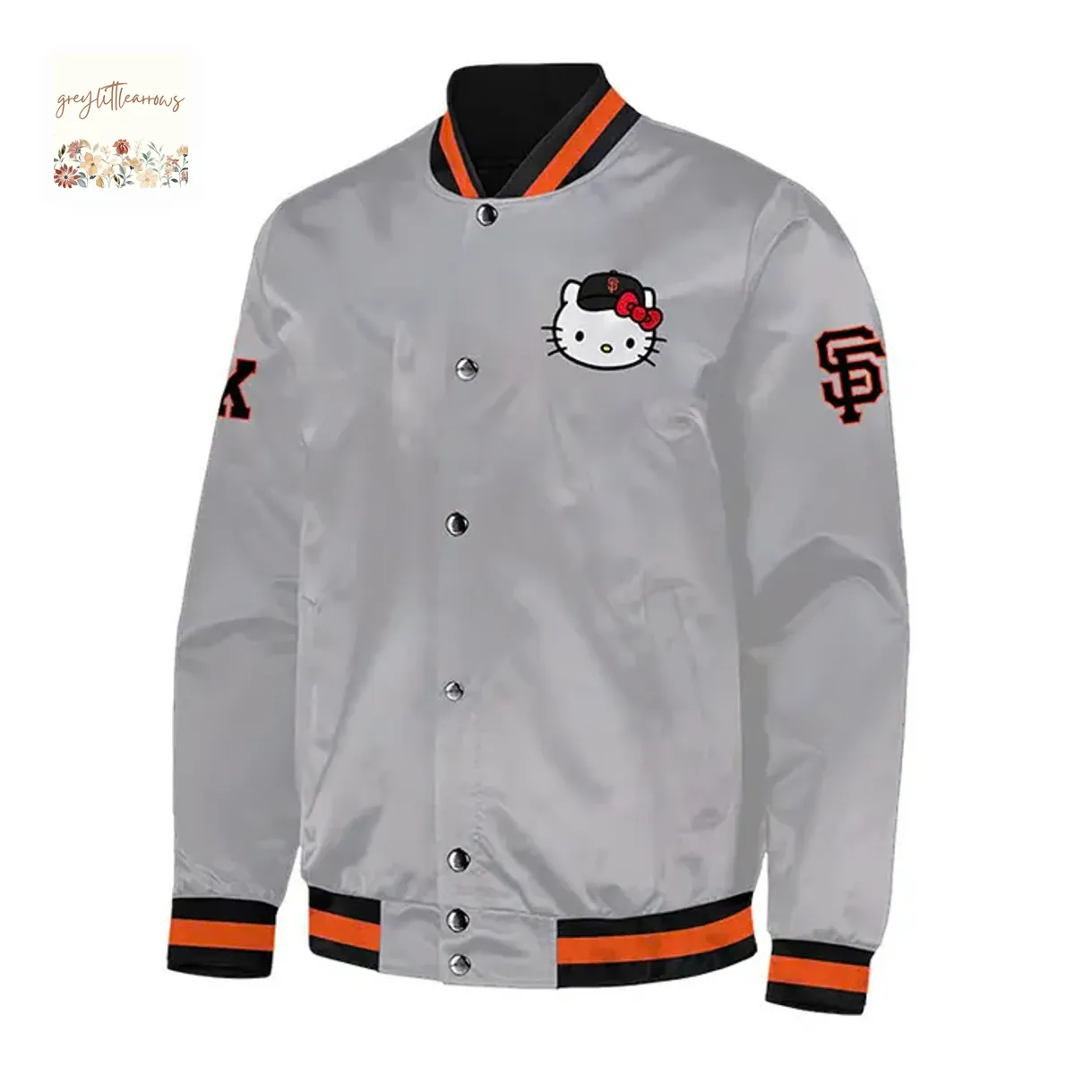 San Francisco Giants Hello Kitty Character Baseball Jacket San Francisco Giants Hello Kitty Character Baseball Jacket