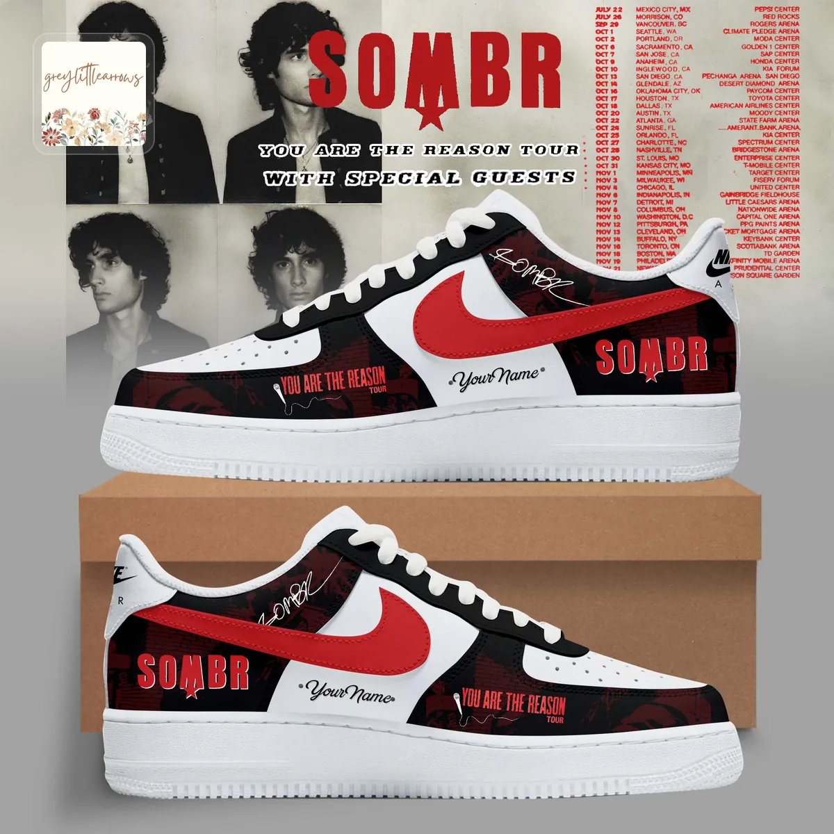 SOMBR You Are The Reason Tour Personalized Air Force 1 SOMBR You Are The Reason Tour Personalized Air Force 1