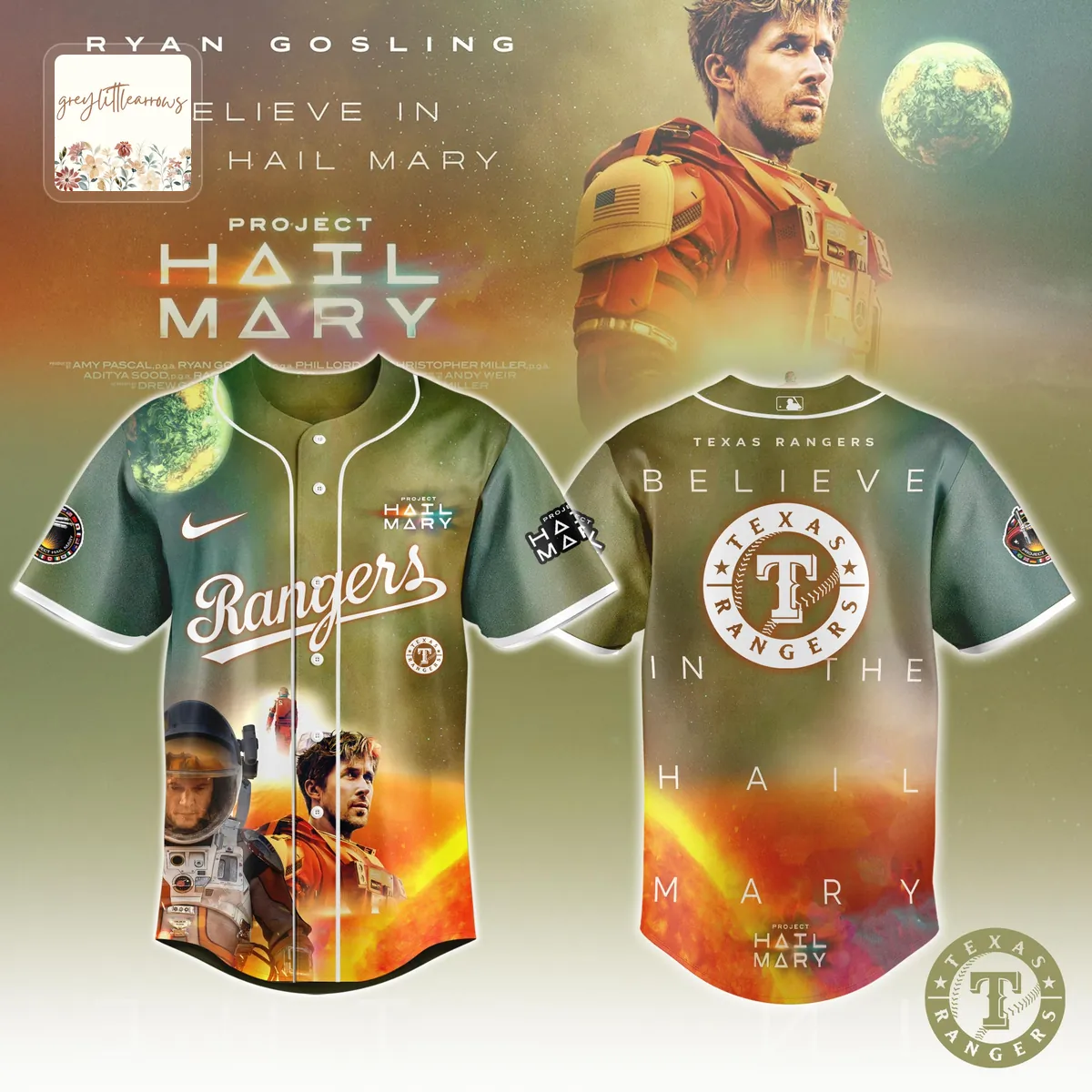 Texas Rangers Project Hail Mary Limited Edition Baseball Jersey Texas Rangers Project Hail Mary Limited Edition Baseball Jersey